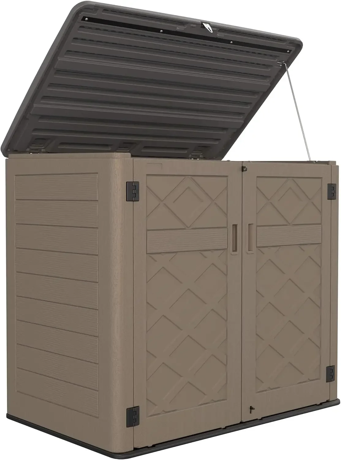 Larger Outdoor Storage shed, 48 Cu.ft Outdoor Storage Box Waterproof, Outdoor Storage Cabinet for Bike, Garbage Cans, Lawnmower