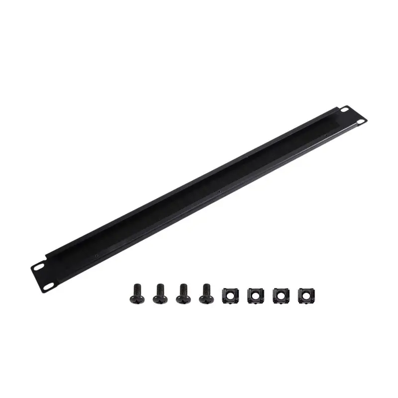 [B24B!】 Steel Cable Management Brush Panel Black Cable Organizer 1U
