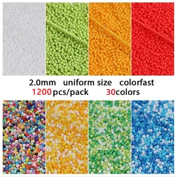 Czech Uniform Round Glass Small Beads Candy Color Mini Craft Beads For DIY Handmade Jewelry Making Accessories 12Gram/lot