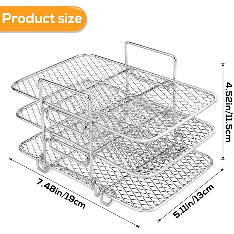 Полка для фритюрницы из нержавеющей стали 304, многоярусная стойка для дегидратора, подставка для тостов, запчасти, аксессуары для Ninja, двойная воздушная фритюрница