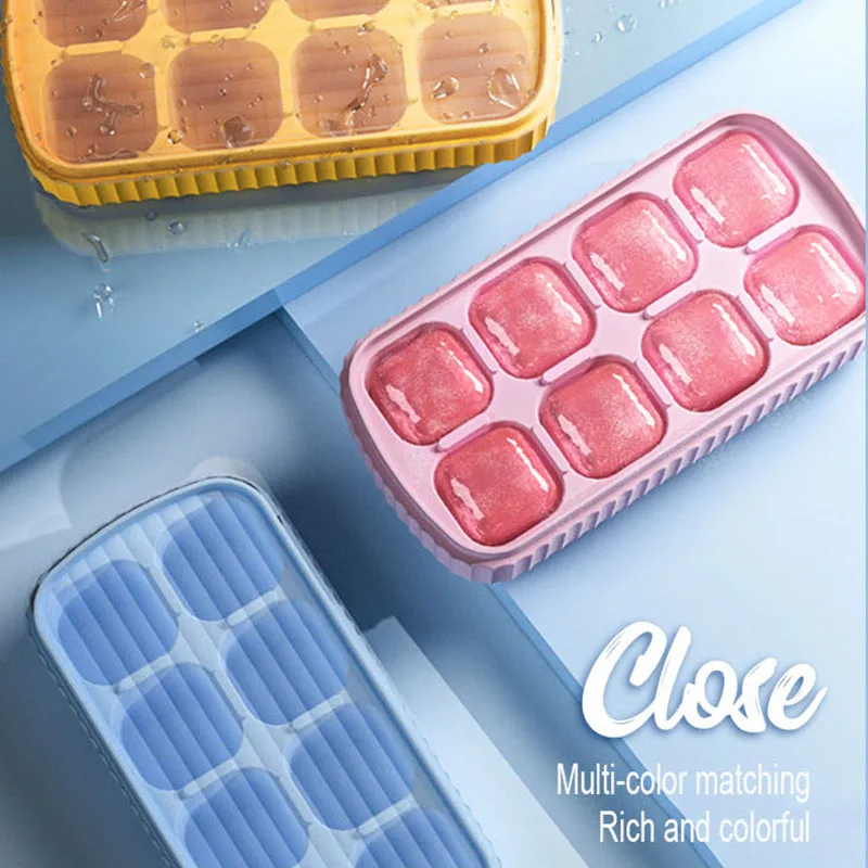 

Frozen Ice Cube Tray Silicone Molds Easy Demoulding Durable Home Cake Pudding Chocolate Mould with Removable Lids Kitchen Tools