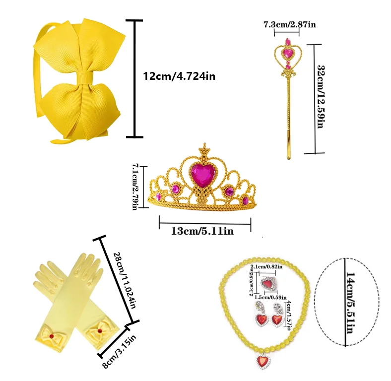 Girl princess cloak, fairy tulle princess dress up clothes with crown accessories for girls birthday parties and halloween dress