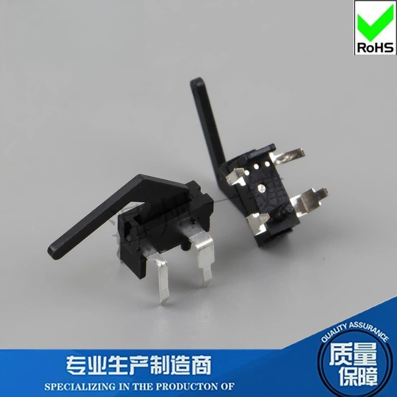 50Pcs/Lot Game Machine Accessories 4-pin in-line Plug with Long Curved Handle Flash Door Reset Fretting Detection Limit Switch