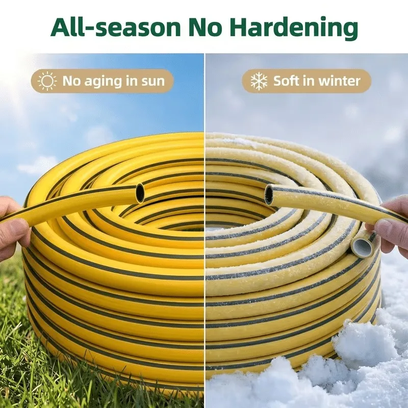 Flexible Garden Hose with Spray Nozzle, High Pressure Water Hose for Lawn Watering, Garden Cleaning and Car Wash, Hose Reel Comp