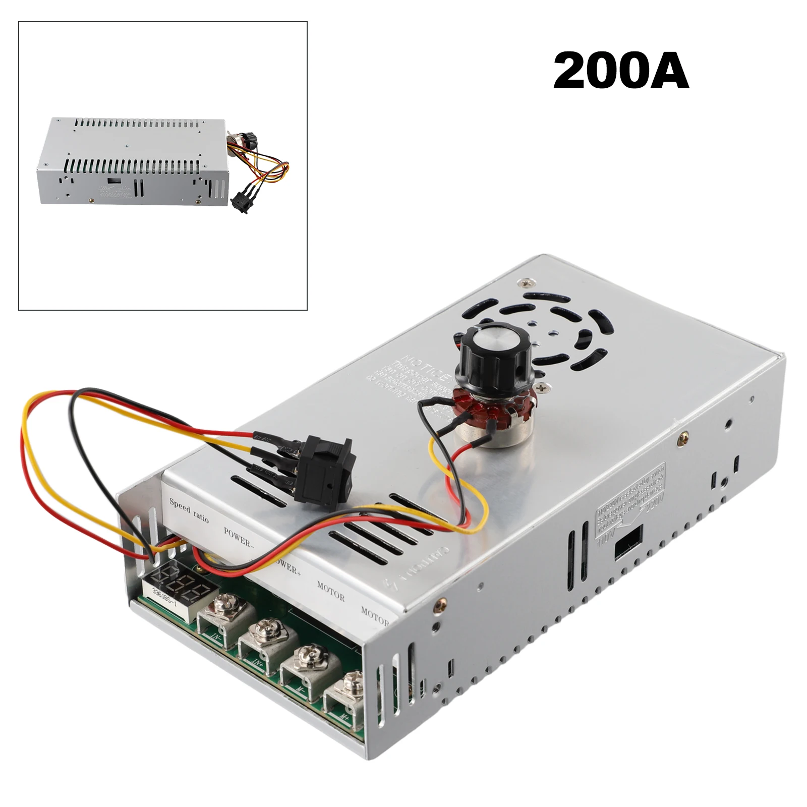 High Power 200A Industrial Governor for DC Brush Motors with Bidirectional Control and Potentiometer Speed Adjustment