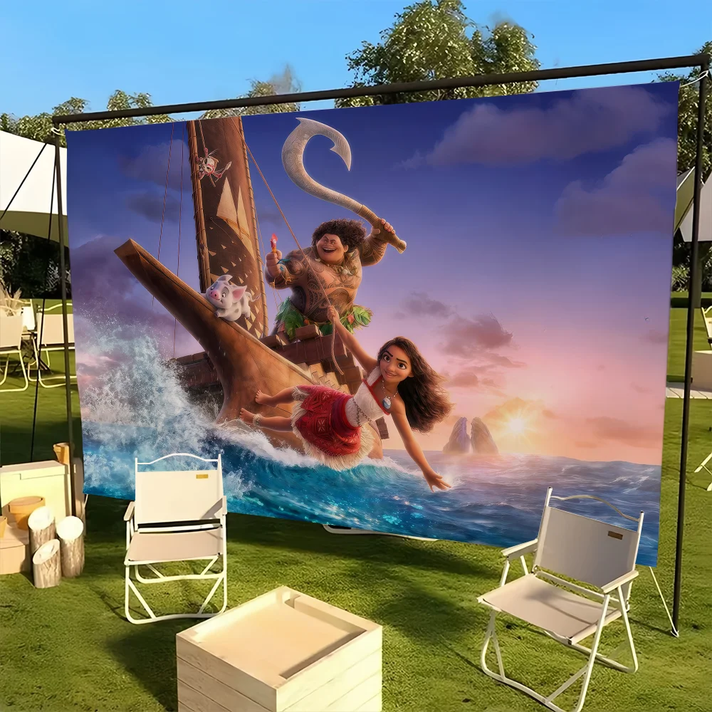 كارتون لطيف M-Moana 2026 Q العلم الديكور في الهواء الطلق نزهة حفلة الفن معلقة المنزل التخييم لافتة الحفلات أفضل الأسعار ضرب المنتج