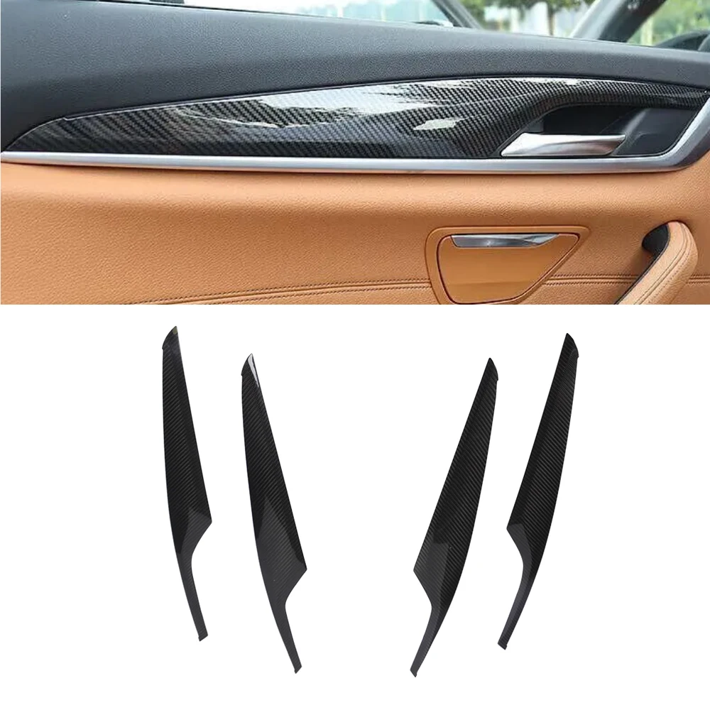 

4pcs Real Dry Carbon Fiber Door Handle Strips Decoration Cover Trim for BMW 5 Series G30 2018-2022