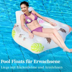 Summer Swim Inflatable Floating Chair with 2 cup holders Pool Party Inflatable Water Luminous U-Shaped Seat Pool Lounger