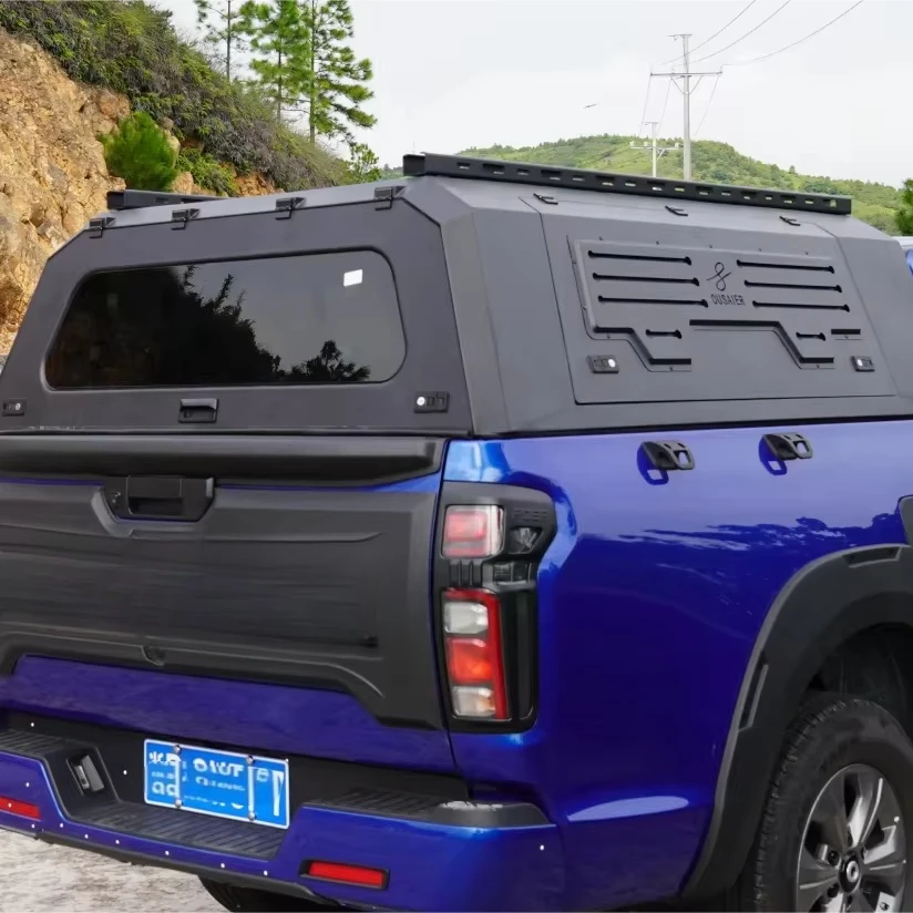 

Aluminum Pickup Truck Canopy Hard Top with Side Windows and Roof Rack