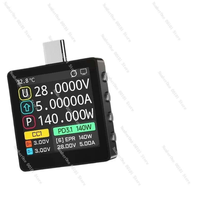 

K2 USB Voltage & Current Tester, 28VEPR Color Display, PD3.1/QC/Thunderbolt 5 Fast Charging Protocol Detector, 140W