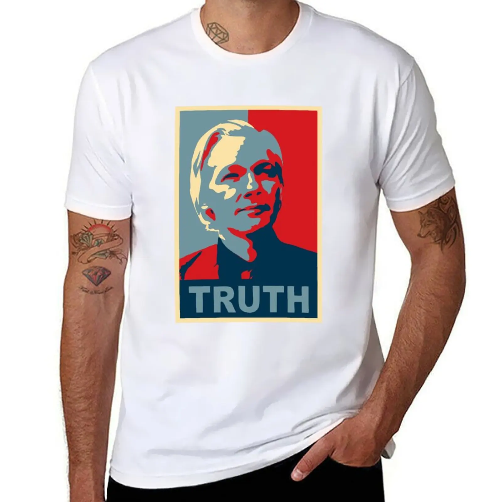

TRUTH, Julian Assange T-Shirt man graphic t shirt funny t shirts cotton T-Shirt