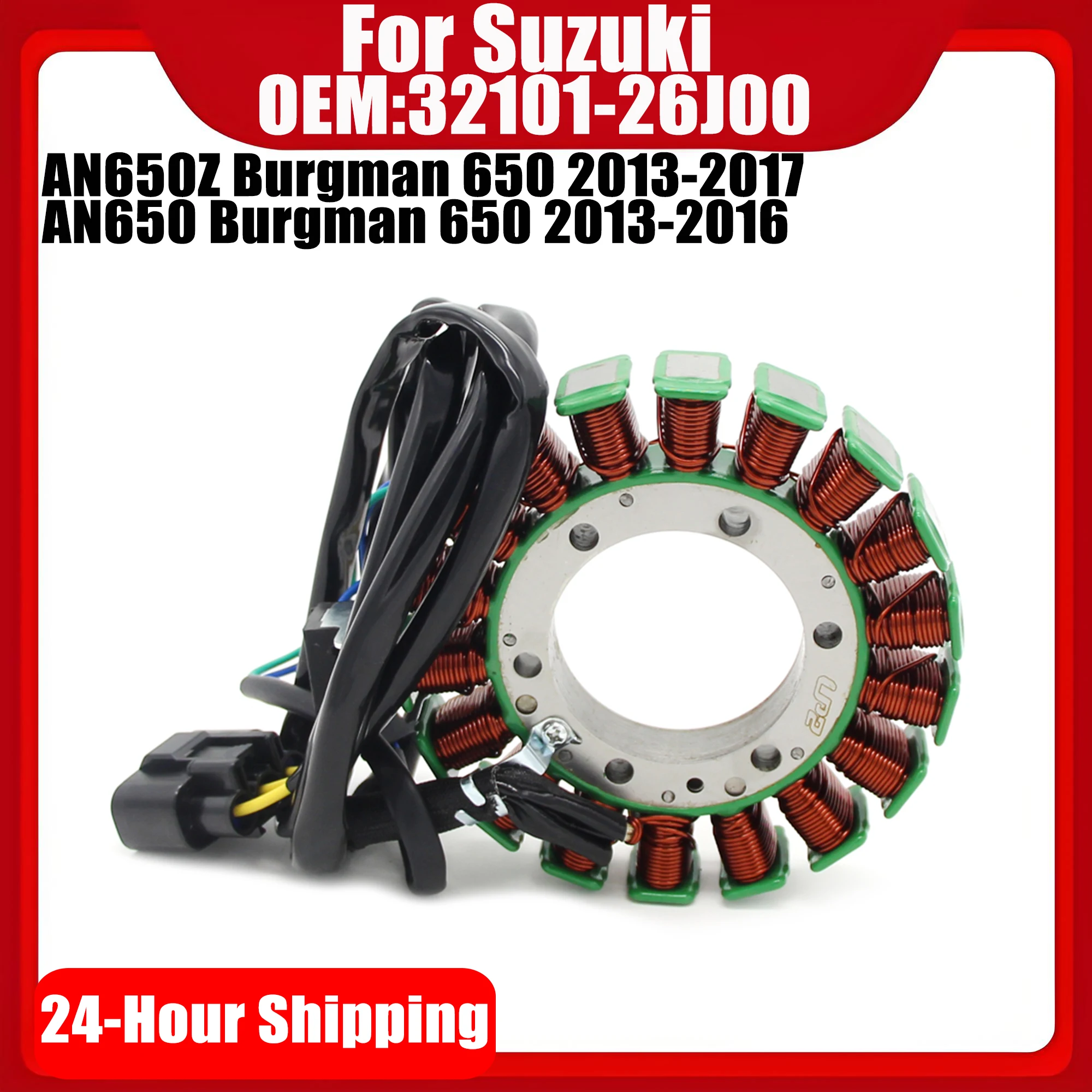 Magneto Generator Stator Coil For Suzuki AN650Z Burgman 650 2013-2017 AN650 Burgman 650 2013-2016 OEM:32101-26J00