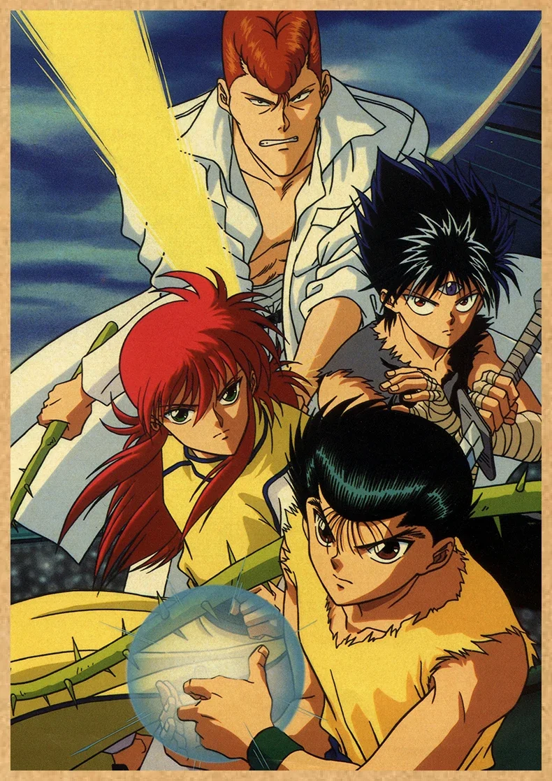 YuYu Hakusho Poster Decor For Home Posters Anime Room Wall Pictur Kraft Paper Retro And Prints Art Bar Cafe Stickers