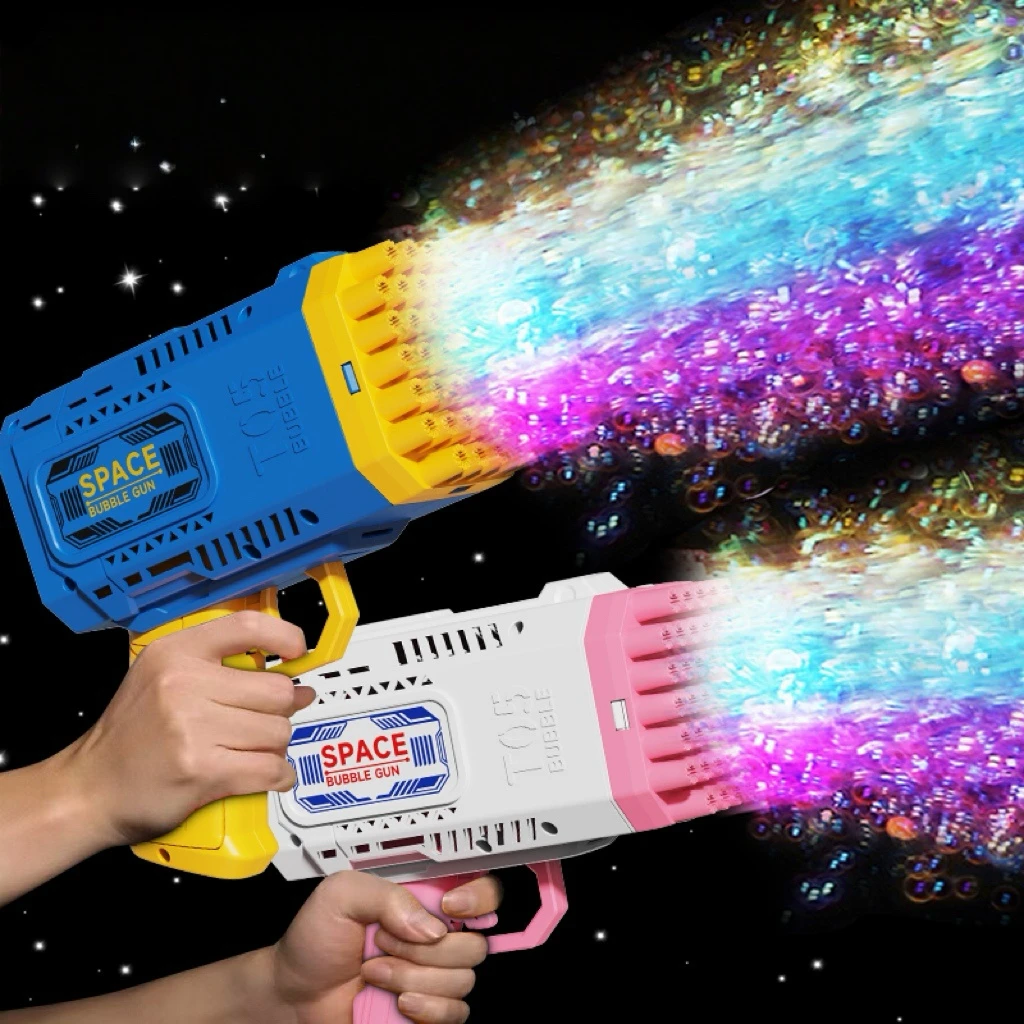 Máquina de burbujas de mano, pistola de burbujas de mano de 40 agujeros, pistola de burbujas de juguete, pistola de burbujas, burbuja porosa [sin batería sin pistola de burbujas]