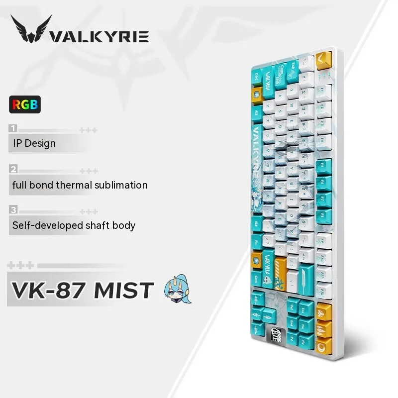 Valkyrie Vk87 Mechanical Keyboard Kamiwu 3-Model Custom Rgb Backlight Hot Swap Key Cap Pbt Wireless Gaming Mechanical Keyboard