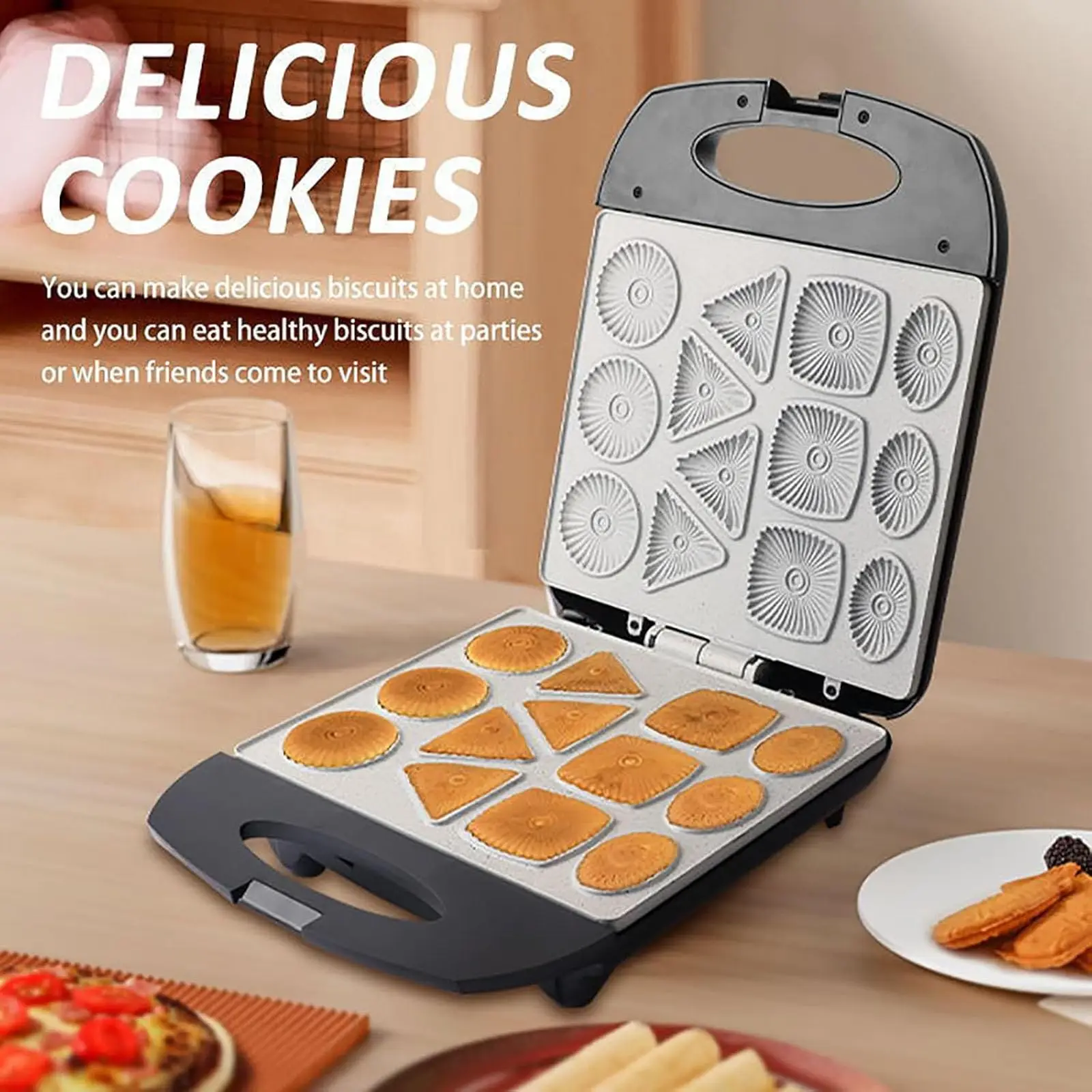 Cookie Maker Mold, Mini Donut & Waffle Baking Pan, 13 Cavity Dessert Baking Tool for Home Kitchen
