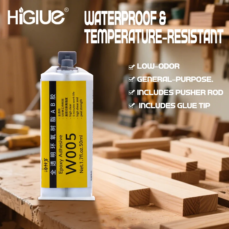 50ml Transparent Epoxy Resin AB Glue, Quick-Drying Adhesive, Strong Liquid Glue, Used for Bonding Metals, Ceramics, Wood, Etc.