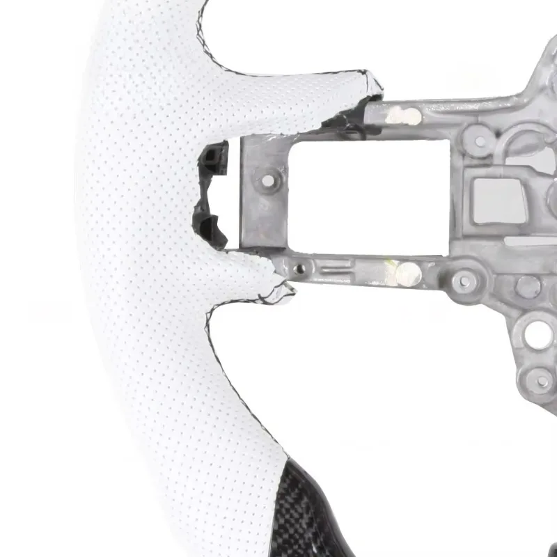Racing car steering wheel made of genuine carbon fiber with LED gear selector lights, suitable for the Ford Mustang GT 2018-2020