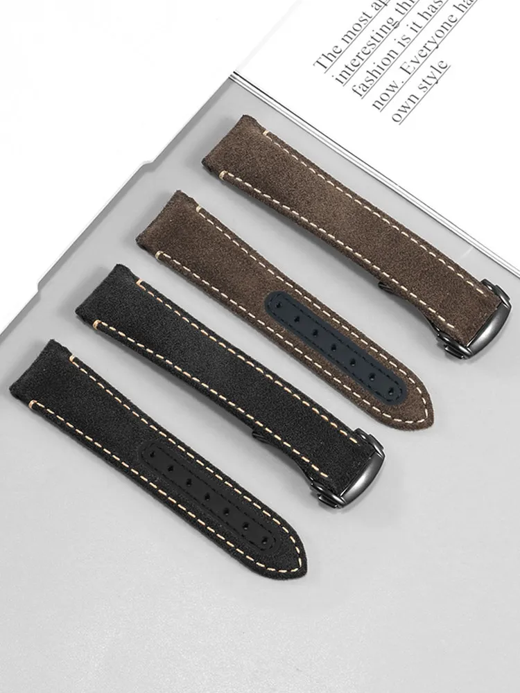 Suitable for Omega Speedmaster Dark Side of The Moon 311.92.44 Leather Watch with Retro Frosted Cowhide Bracelet 21mm