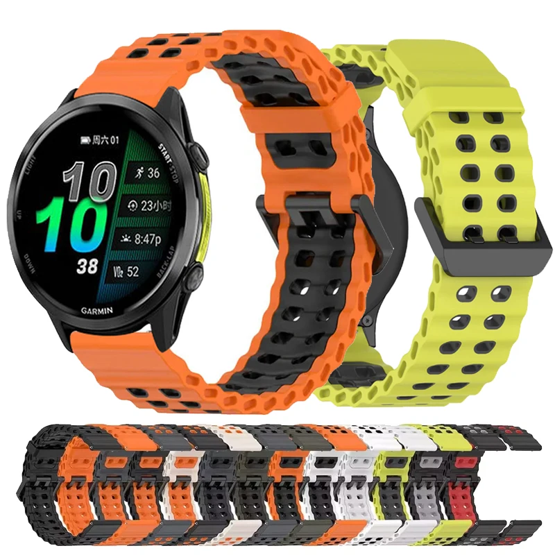 22 mm Ocean Band für Garmin Forerunner 970 570 745 265 255 Music/Vivoactive 4 Silikonarmband für Garmin Active/Venu 2 3 4 45 mm