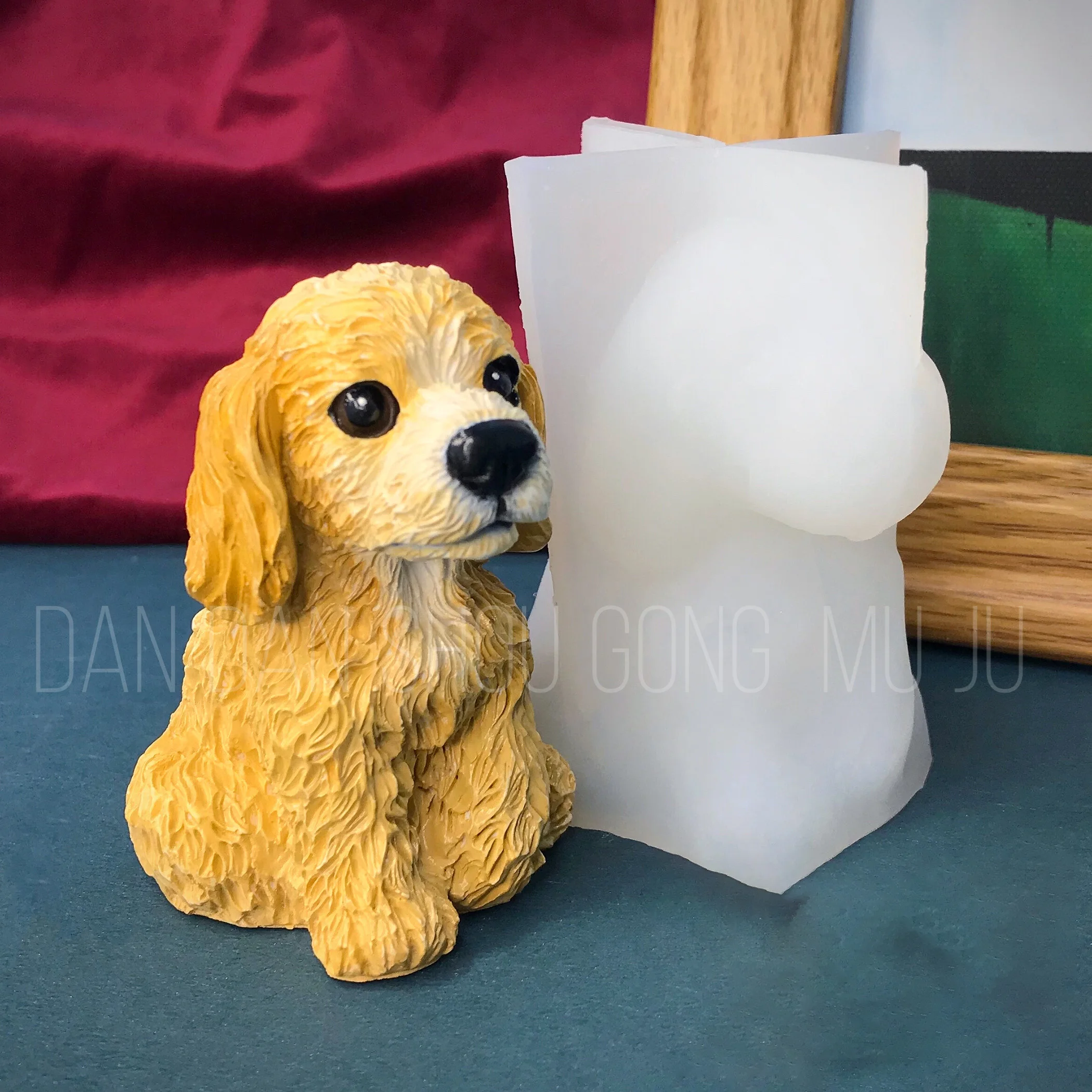 

3D Sitting Dog Resin Mold,Manual Silicone Animal Mold for Candles, DIY Plaster Gypsum Cement Casting Cute Little Cocker Spaniel