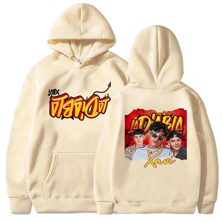 Natanael Cano Xavi La Diabla Album Hoodie Ropa Hombre Hip Hop Casual Sweatshirt Funko Pop Fleece Clothing Sudaderas Retro Hoody