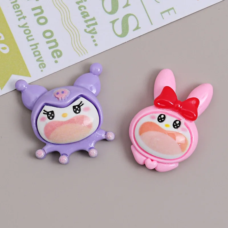 5 Stück Lachen süße Sanrio Happy Series Harz Flatback DIY Schmuck Materialien handgemachte Handyhülle Junk Charms Haarnadel Zubehör