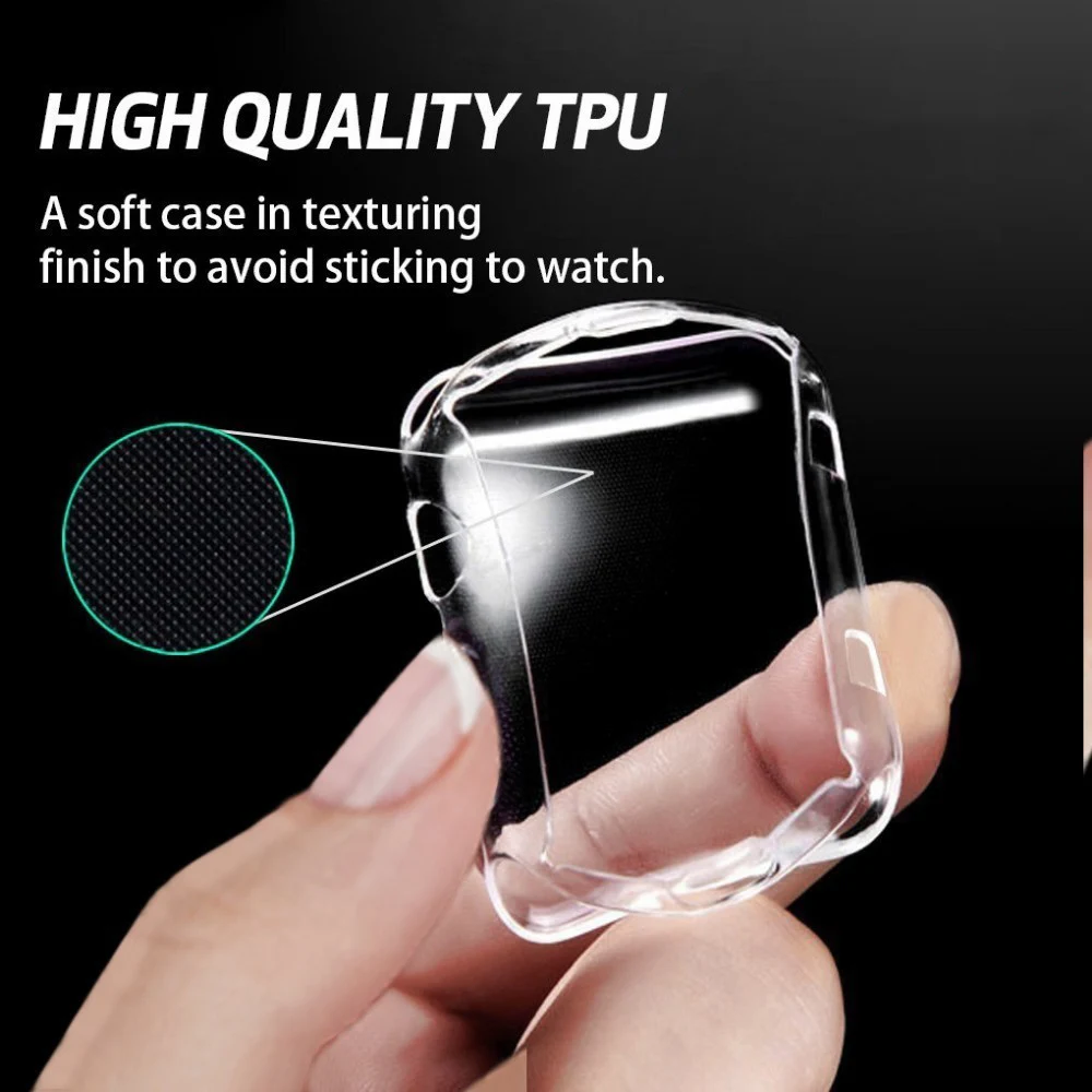 Screen Protector Cover for Apple Watch Case 9 8 7 6 SE 5 4 45mm 41mm 44mm 40mm TPU Soft Clear Bumper iWatch 3 42mm 38mm Shell