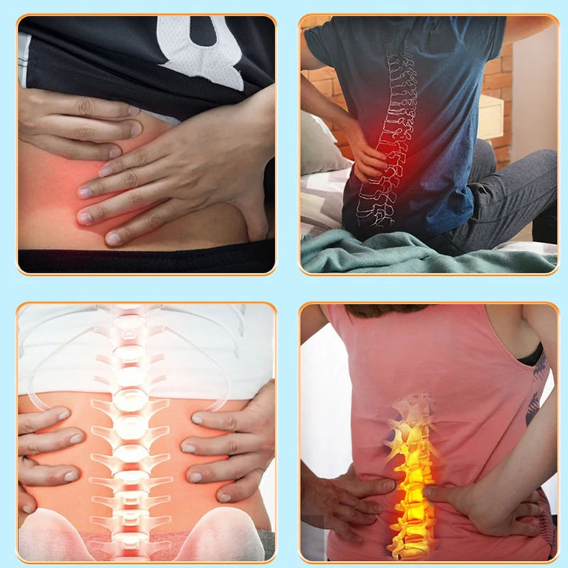 Parche de vértebra Lumbar de ajenjo, Parche de autocalentamiento para tratar la tensión muscular Lumbar, herniación de disco Lumbar, alivio del dolor, moxibustión, 12 unidades