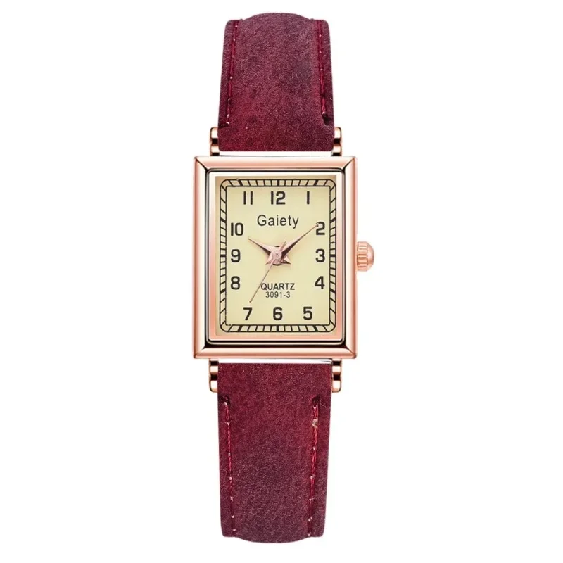 Luxury Square Vintage Women Watches Leather Belt Female Dress Quartz Clock Casual Bracelet Women Wrist Watch Reloj Mujer Montre