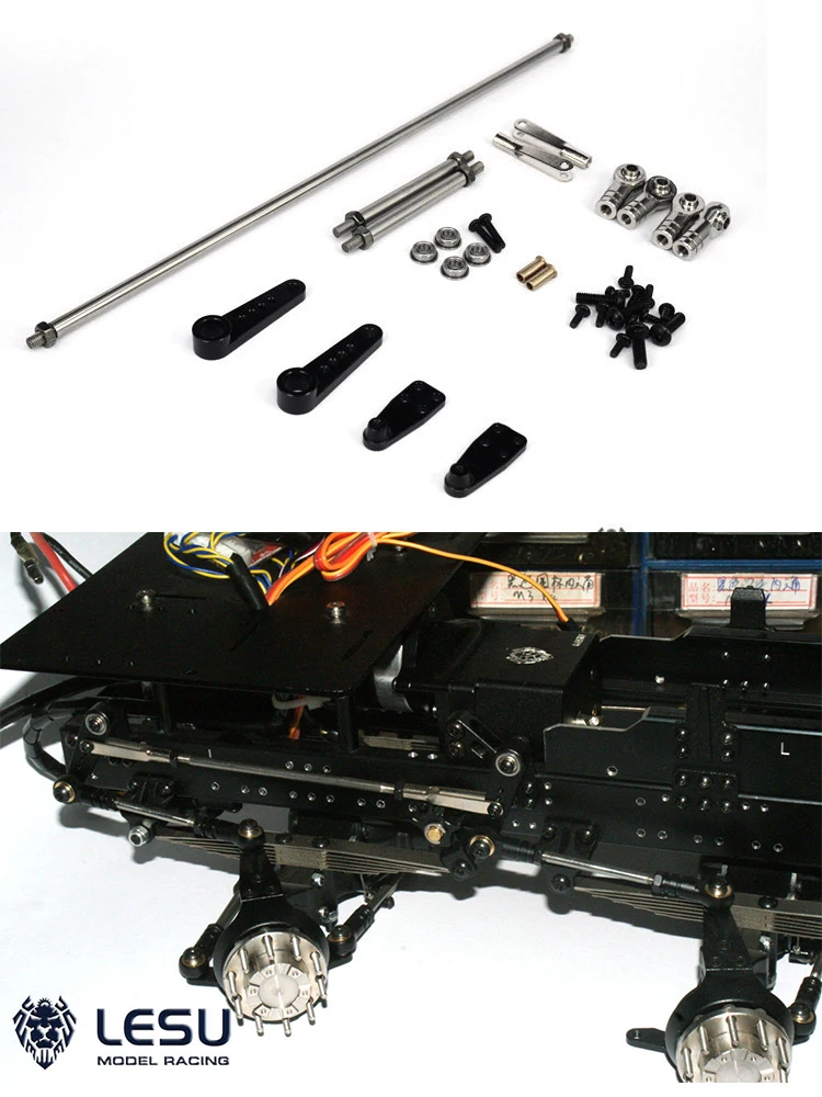 LESU Metal Steering Linkage Rod for 1/14 RC Tamiya 8*8 8*4 Tractor Truck Remote Control Hydraulic Dumper Car Model Th02512