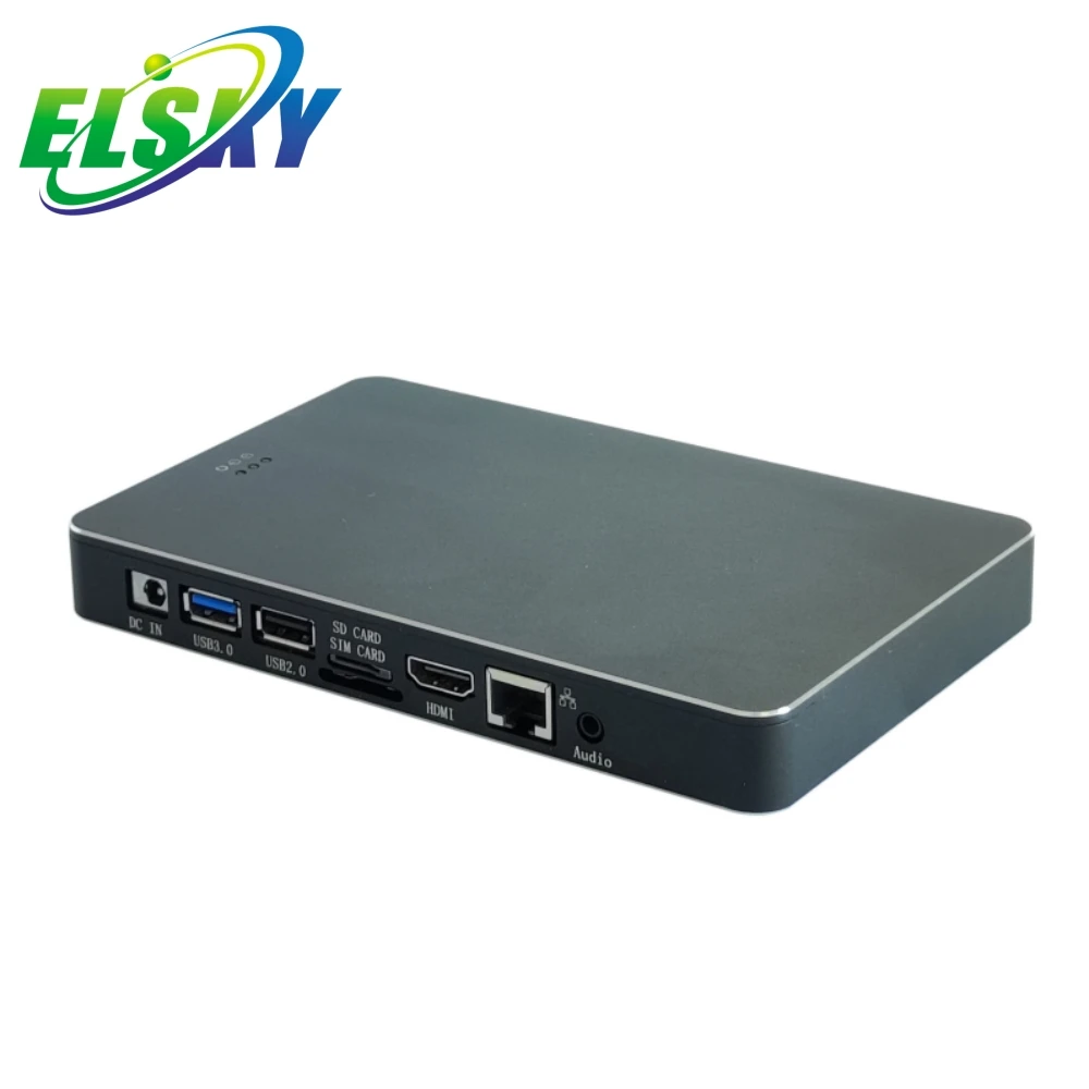 ELSKY Fanless Android Mini Pc EPC9000 4/32G with CPU Rockchip RK3399 Realtek 8211F 4K Display 2COM Arm Motherboard USB2.0 USB3.0