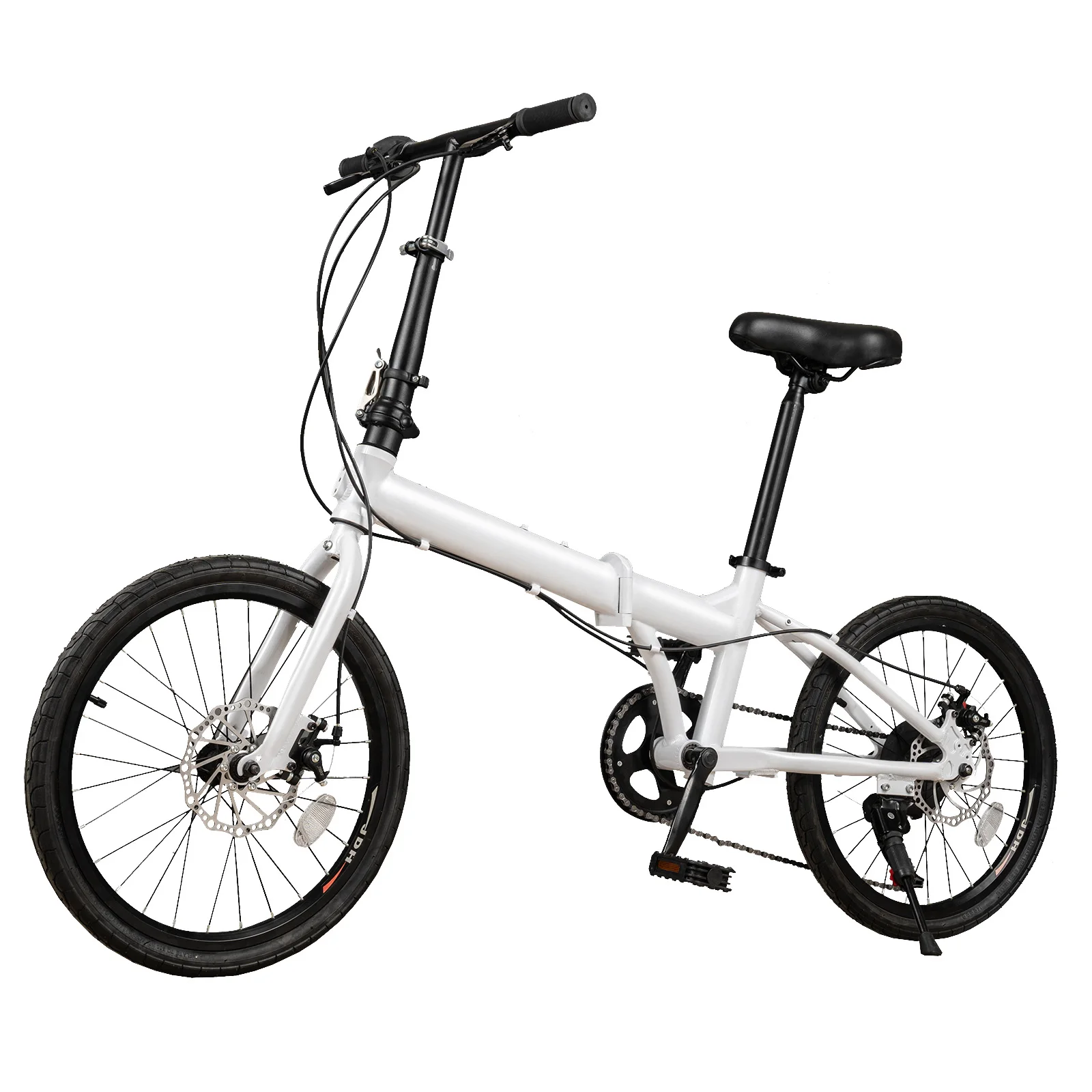 Folding Bike Foldable Bicycle with 7 Speed Gears 20-inch Wheels Easy Folding City Bicycle with Disc Brake