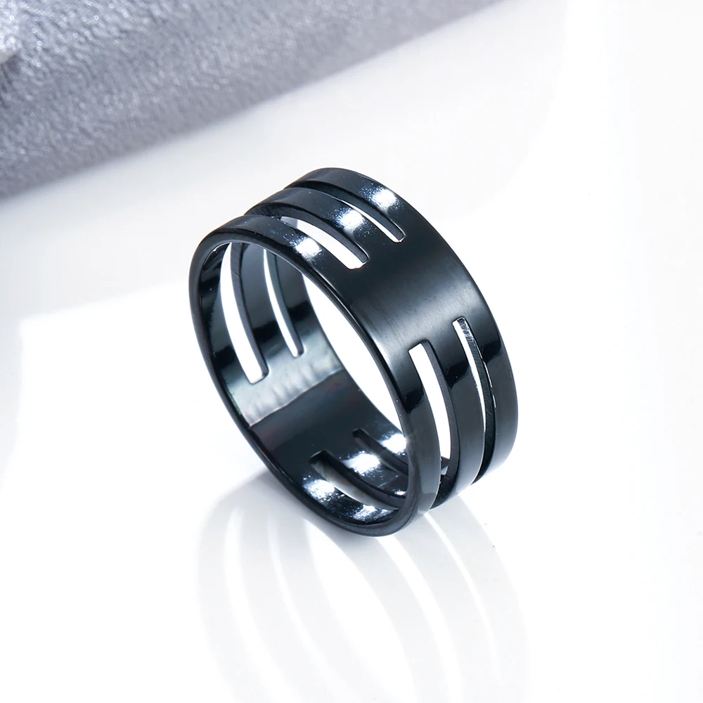COOLTIME Einfache Mode Ring Edelstahl Casual Paar Ringe Hochzeit Schmuck Jahrestag Geschenk Großhandel anillos hombre – Detail 18
