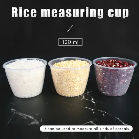 A20M Plastic 120ml Electric Cooker Rice Measuring Cup 2pcs Clear White