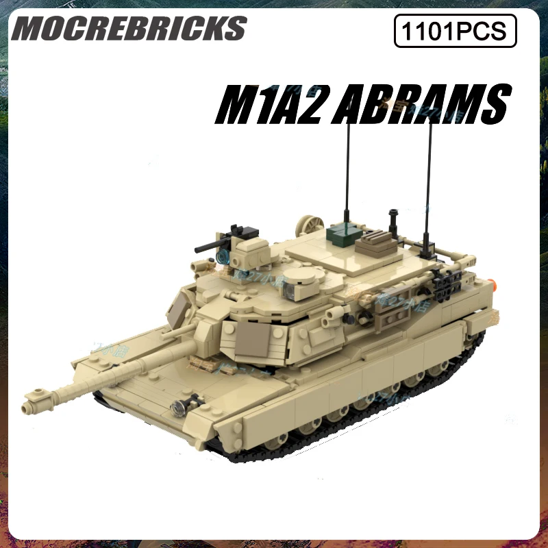 

WW II Military Series M1A2 Tank Armored Vehicle MOC Assemble Building Block Model DIY Kit Children's Toys Christmas Gifts