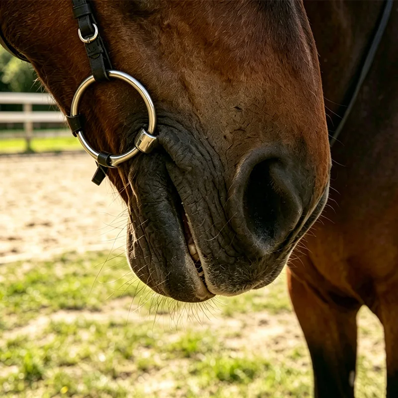 O-Ring Snaffle Horse Bit, Stainless Steel Loose Ring Mouthpiece, Smooth Horse Training Bit for Equestrian Riding