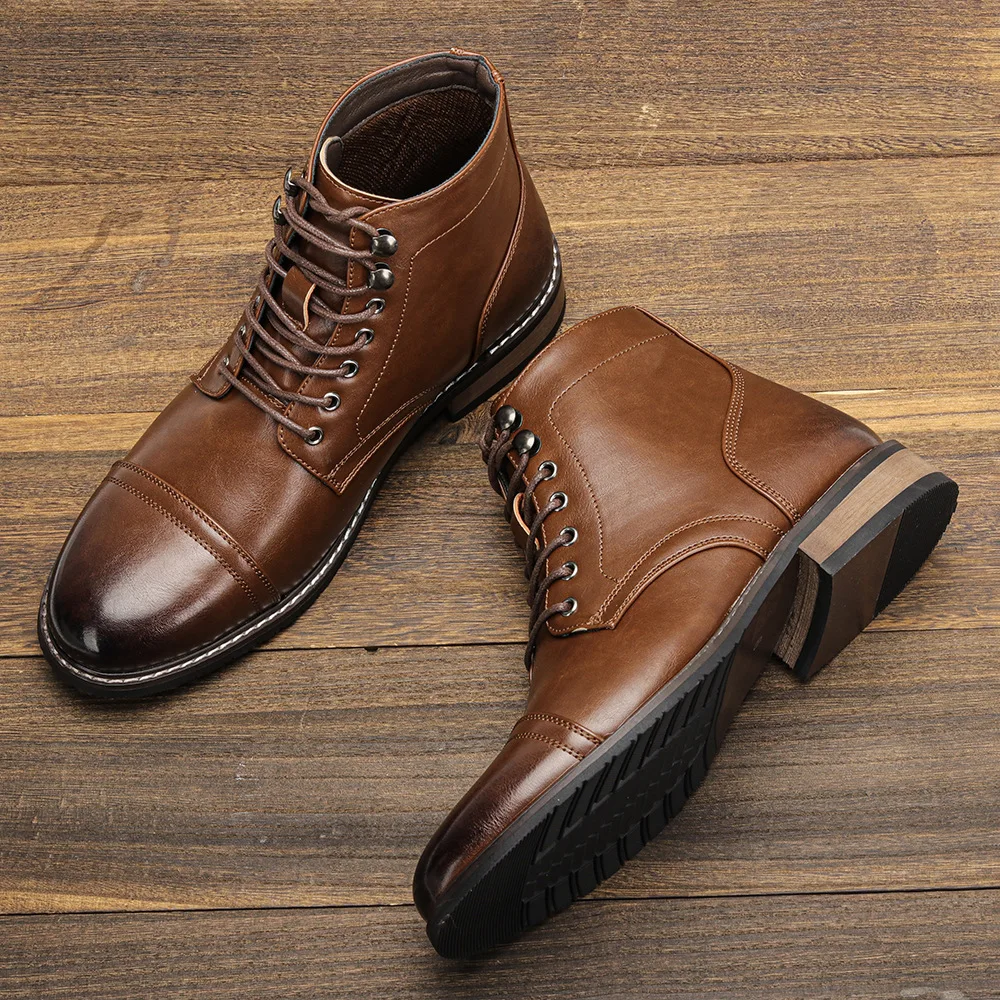 

Men's Boots Retro Versatile Fashion Classic Polish Wear-resistant Fashion Classic Tooling Casual Leather Boots Men Comfortable