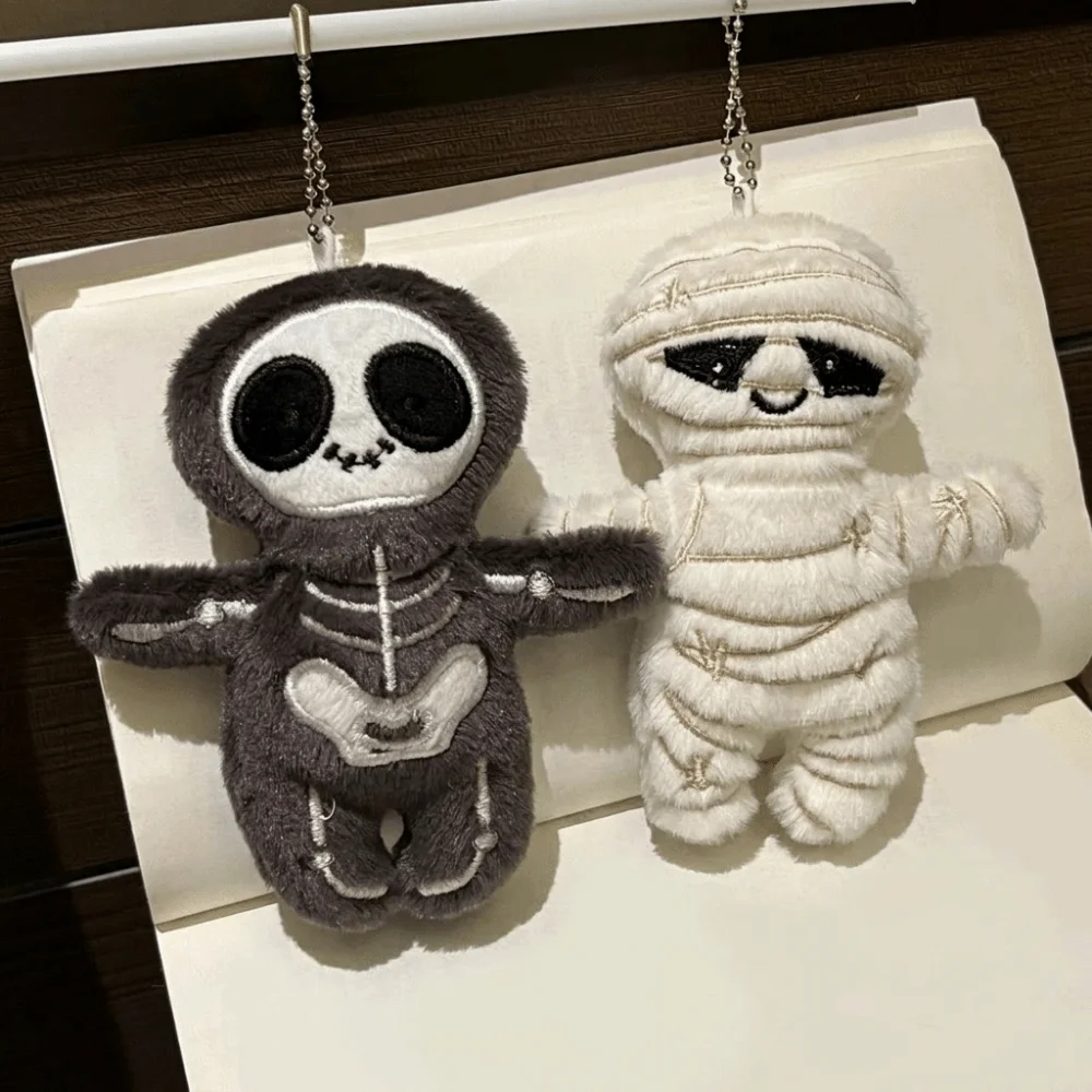 Funny Skeleton Halloween Plush Keychain Skull Stuffed Bag Pendant Keyring Mummy Style Key Hanging Halloween