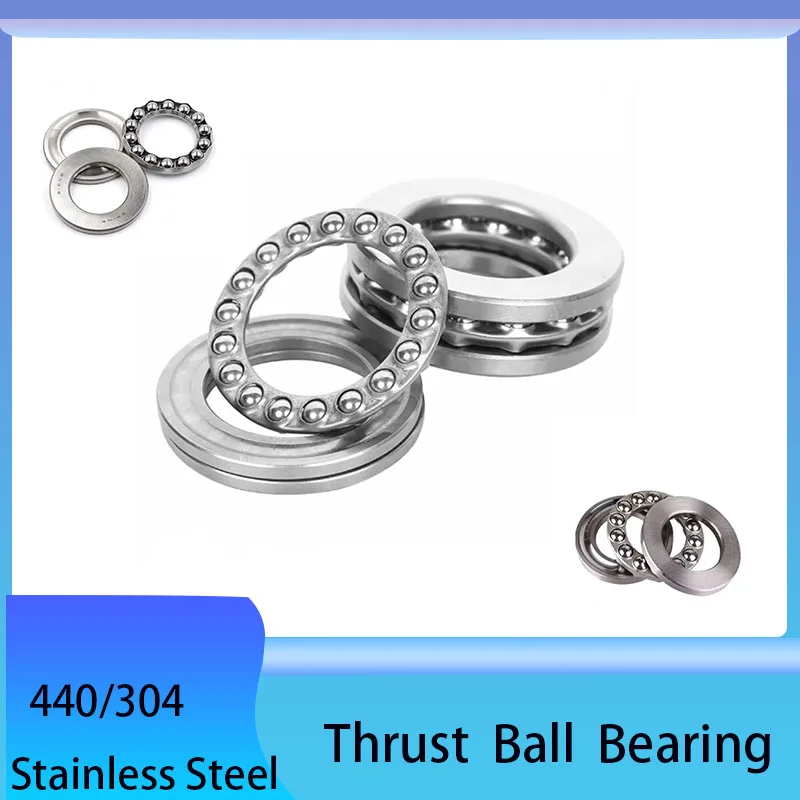 1/3/5Pcs 3-in-1 304/440 Stainless Steel Thrust Ball Bearing Plane Axial Bearing  51101 51102 51103 51104 51105 51106 51107