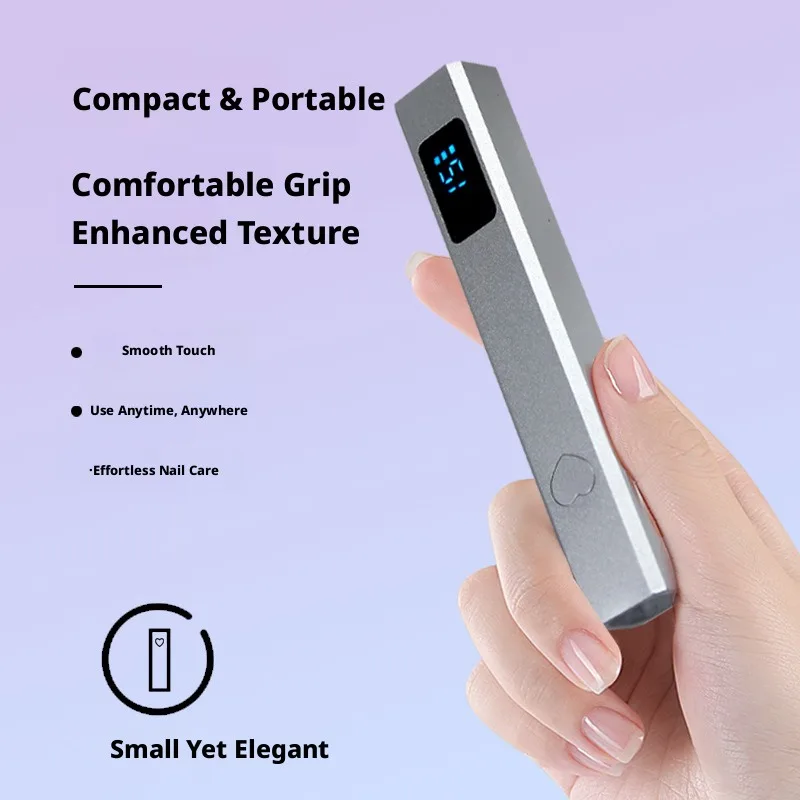 Aluminum Alloy Quick Drying Nail Lamp Rechargeable LED Phototherapy Mini Baking Nail Lamp Handheld Nail Phototherapy Light