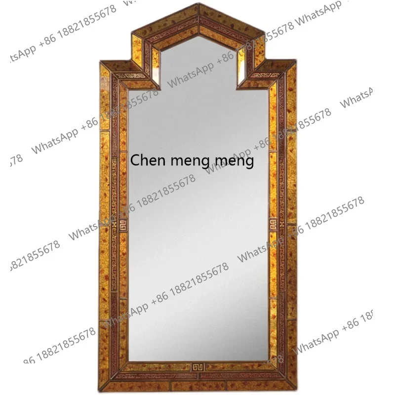YL Retro gold mix and match painted living room porch cabinet hanging mirror glass mirror dressing makeup mirror