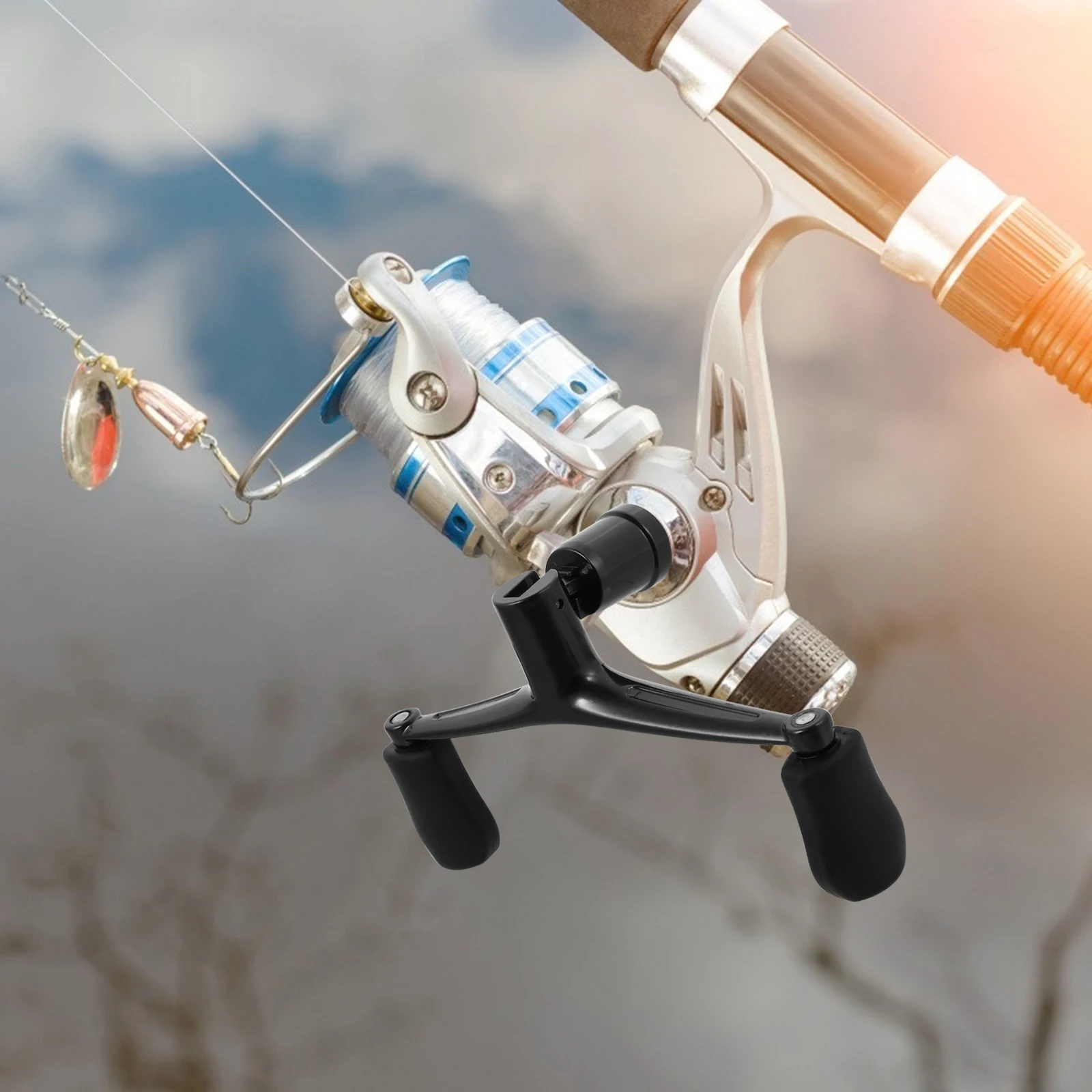 

Metal Rocker Accessories for Wheel Double Grip Handle Durable Reel Parts Replacement Fishing Rod Parts Fishing Rod