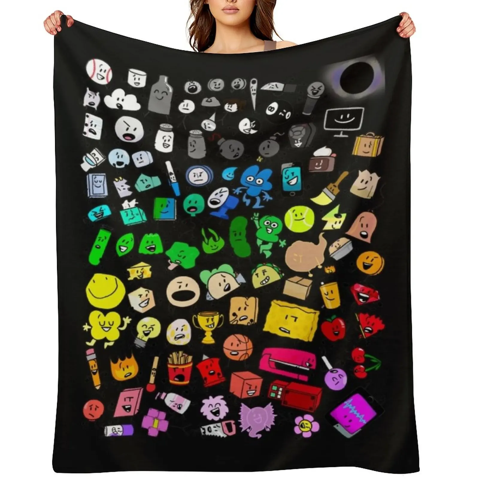 

Classic BFDI Inanimate Insanity All Characters (Transparent) Throw Blanket Decorative Sofa Sofa Quilt Thins Quilt Blankets