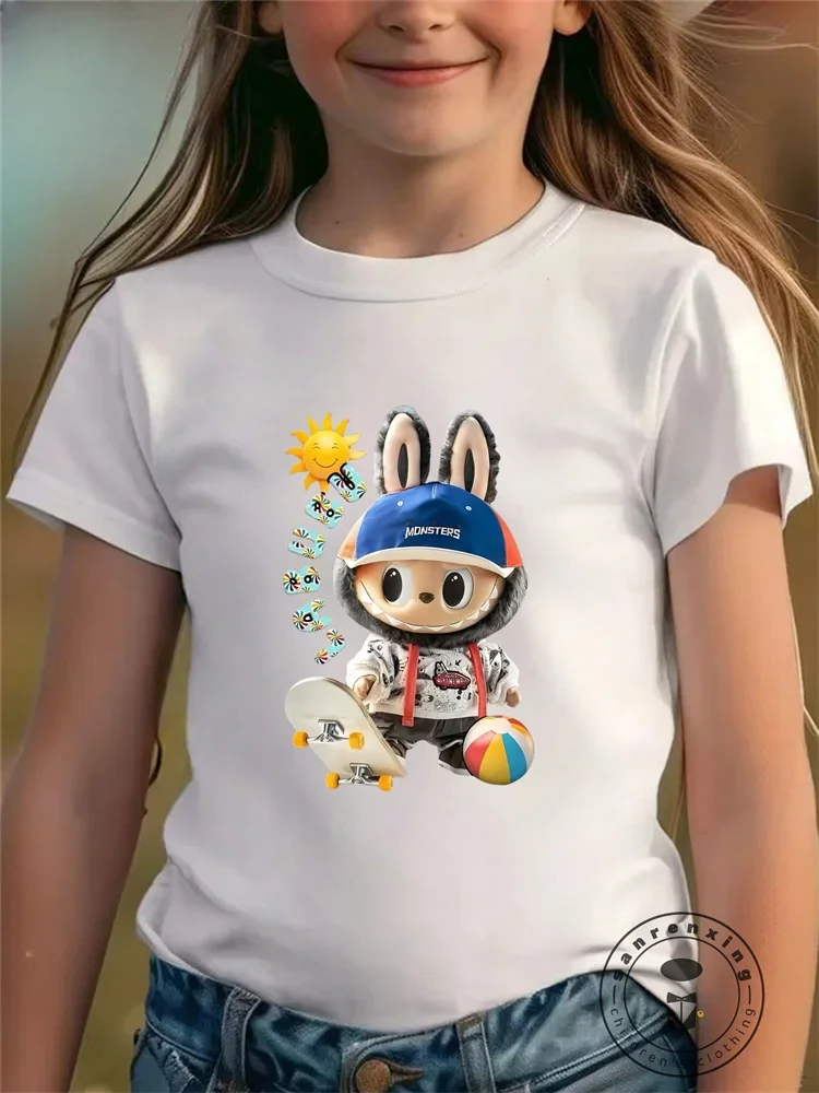

Kathon Bubble Mat Printed Summer T-shirt for Women, Casual Round-neck Cotton, Fashionable Short-sleeved Street Wear T-shirt Top