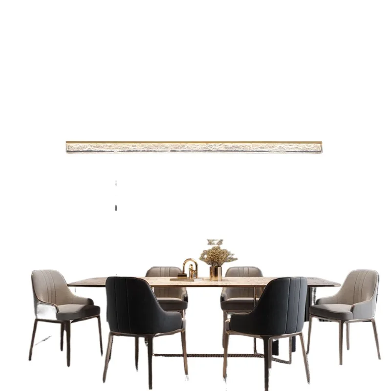 All-copper light luxury restaurant chandelier, modern simple restaurant lamp
