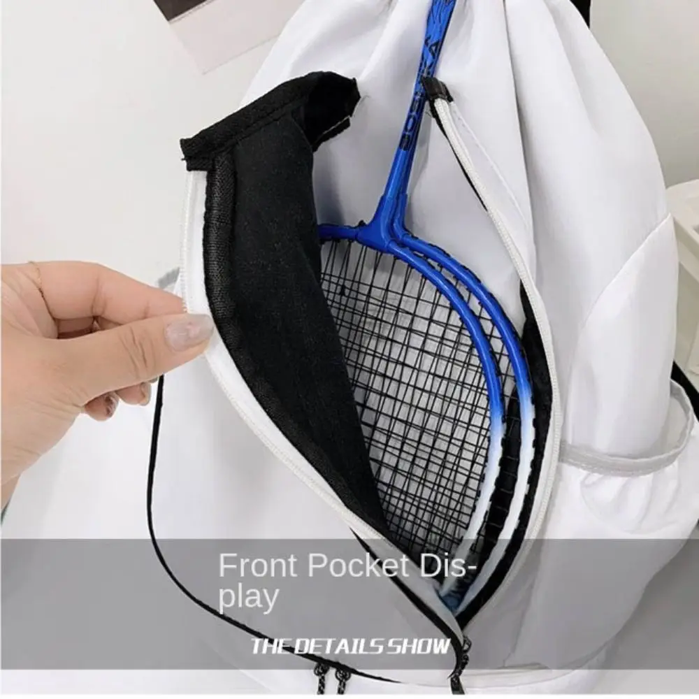 2 مضارب تنس مضرب حقيبة الظهر سعة كبيرة مقاوم للماء حقيبة رياضية لتنس الريشة حزام قابل للتعديل إغلاق الرباط #2