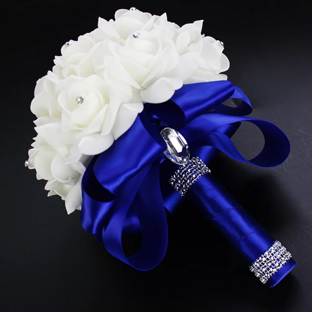 

1pc Realistic Bridal Bouquet Artificial Flowers Simulation Ornament For Wedding Decor Valentine'S Day Gift Fake Bouquet Home