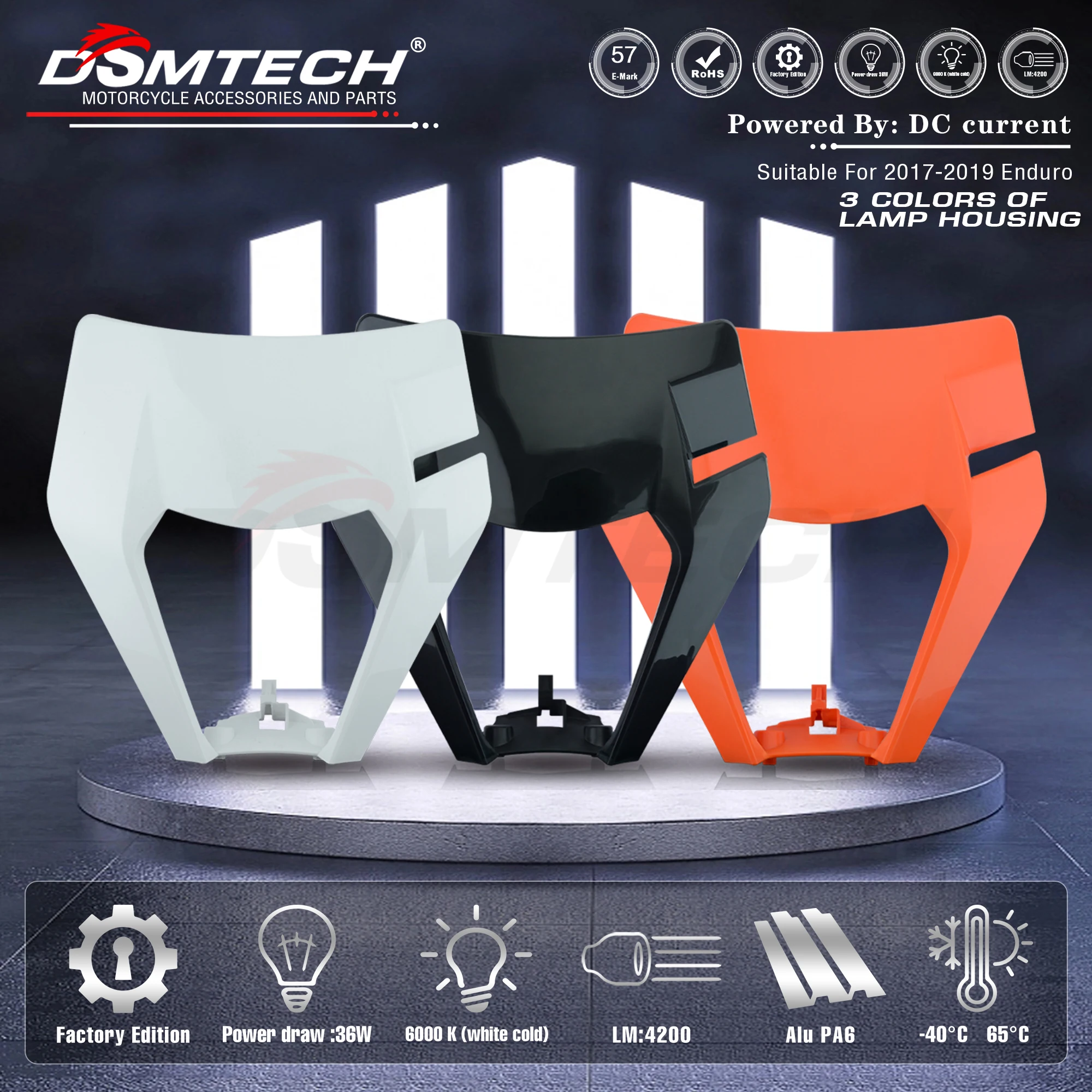 DSMTECH-Lampe de sauna pour moto, éclairage pour KTM, SX, F, EXC, XCF, SMR, 2014, 2015, 2016, 2017, 2018-2023, D343 Bike MX Endflats, Smile Moto