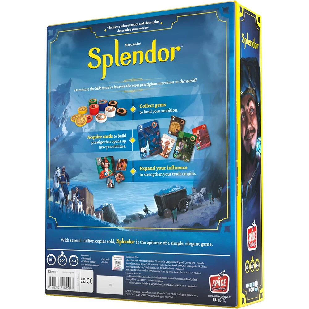 Splendor Board Game Master The Art of Wealth and Prestige Engaging Gem Minding Strategy Game 2-4 Players English 2025 New